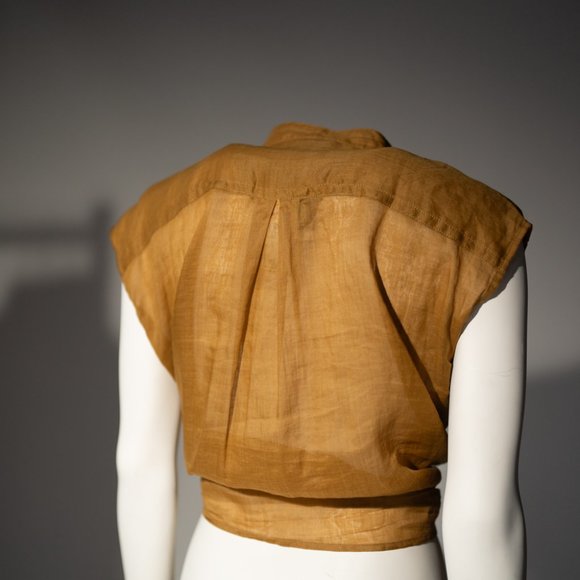 Banana Republic Ramie Utility Shirt in gold M - Picture 3 of 10